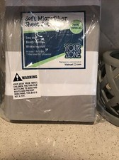 Your Zone Gray Stripe Soft Microfiber Sheet Set Twin / Twin-XL