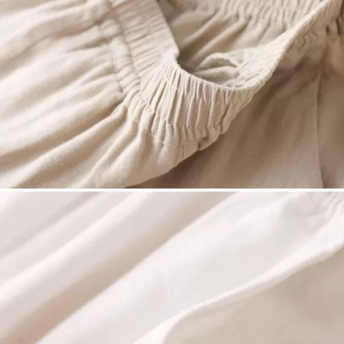 Summer Women Drawstring Waist Wide Leg Loose Cotton Linen Solid Pants Asian - Picture 11 of 24