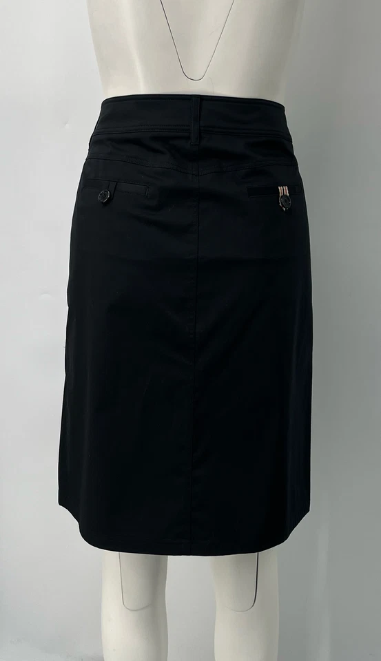 Falda corta recta de algodón negra Burberry London talla 12 nueva con etiquetas  Foto 3 de 4
