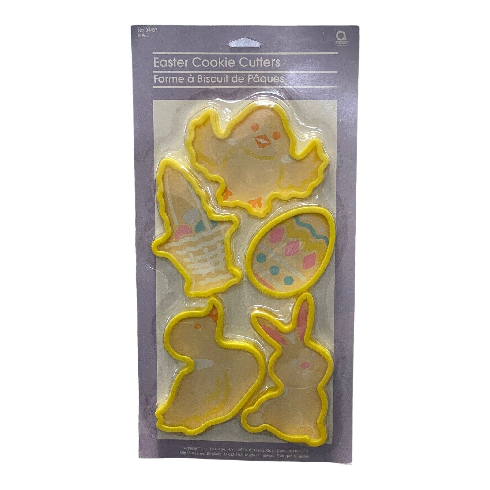 Easter Cookie Cutters NIB Spring Holiday Chick Duck Bunny Egg Basket 5 Piece