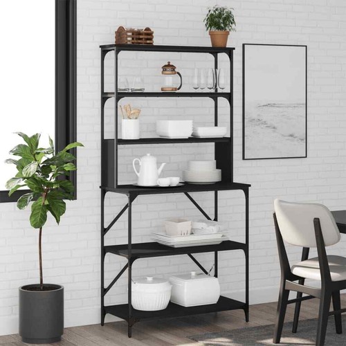 Bäckerregal 6 Fächer Küchenregal Gewürzregal Standregal Holzwerkstoff vidaXL - Bild 13 von 66