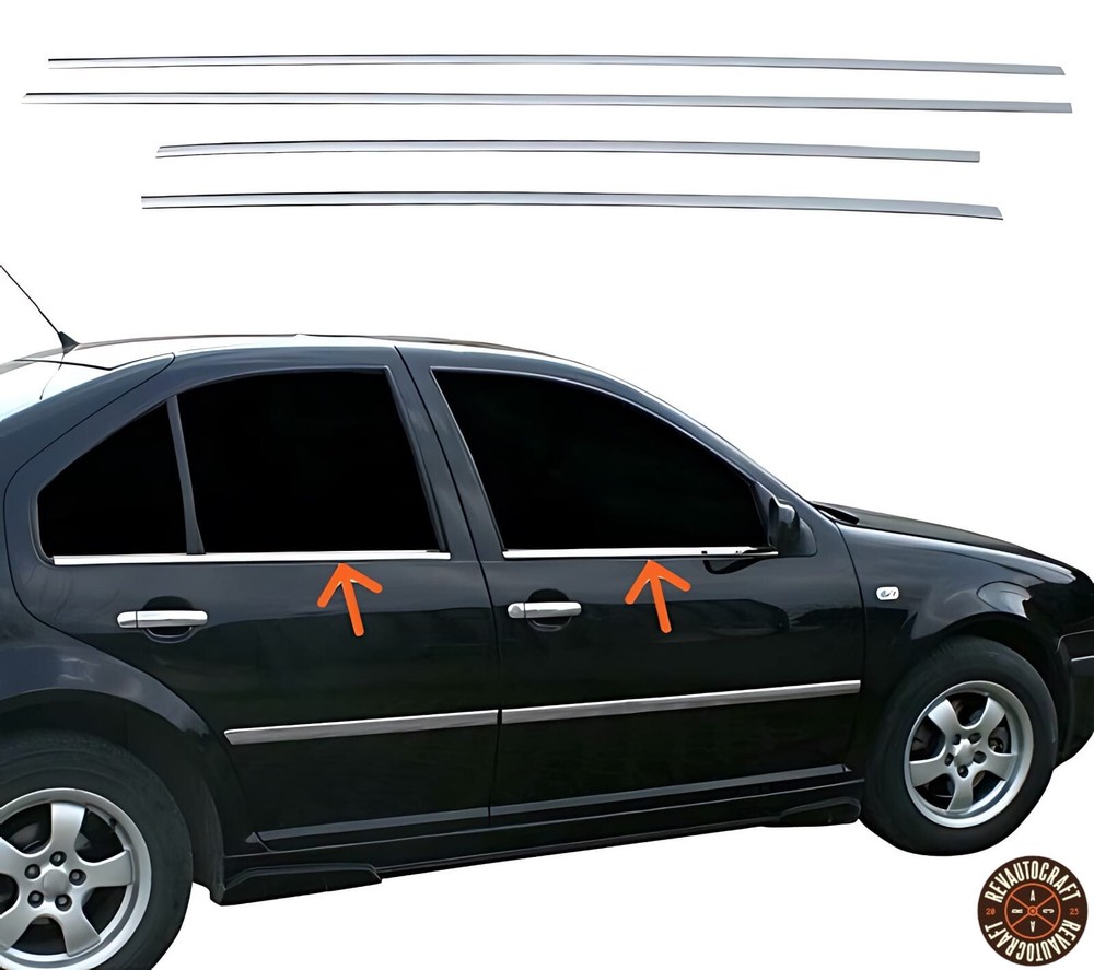 Chrome Windows Door Frame Trim Set For VW BORA - Stainless Steel