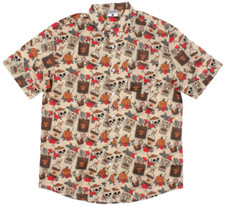 NEW Creepy Co. Company SPOOKY DRINKS BUTTON-UP DRESS SHIRT Skulls Bar S-4XL Size