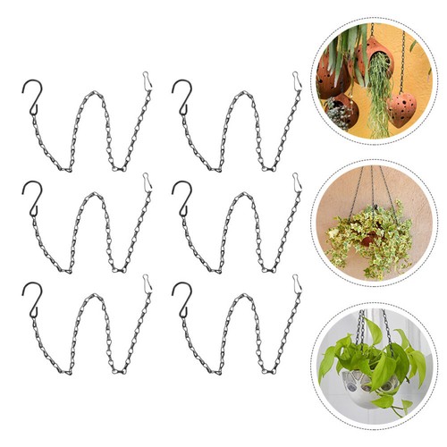 Black Hanging Basket Chain with Hooks 6pcs 40cm eBay