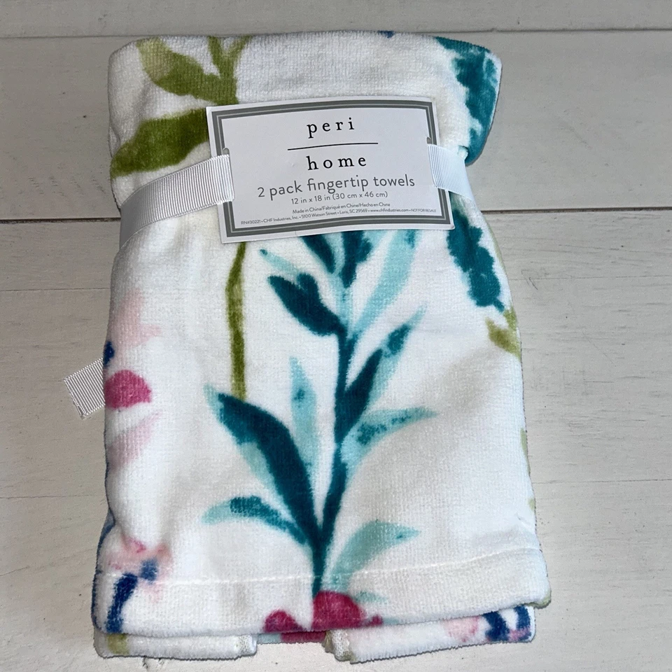 Juego de toallas PERI Home Climbing botánicas florales de terciopelo yema de dedo NUEVO Foto 3 de 3