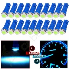 20x Ice Blue T5/74 SMD 5050 LED Car Wedge Instrument Panel Dash Light Bulb Lamp