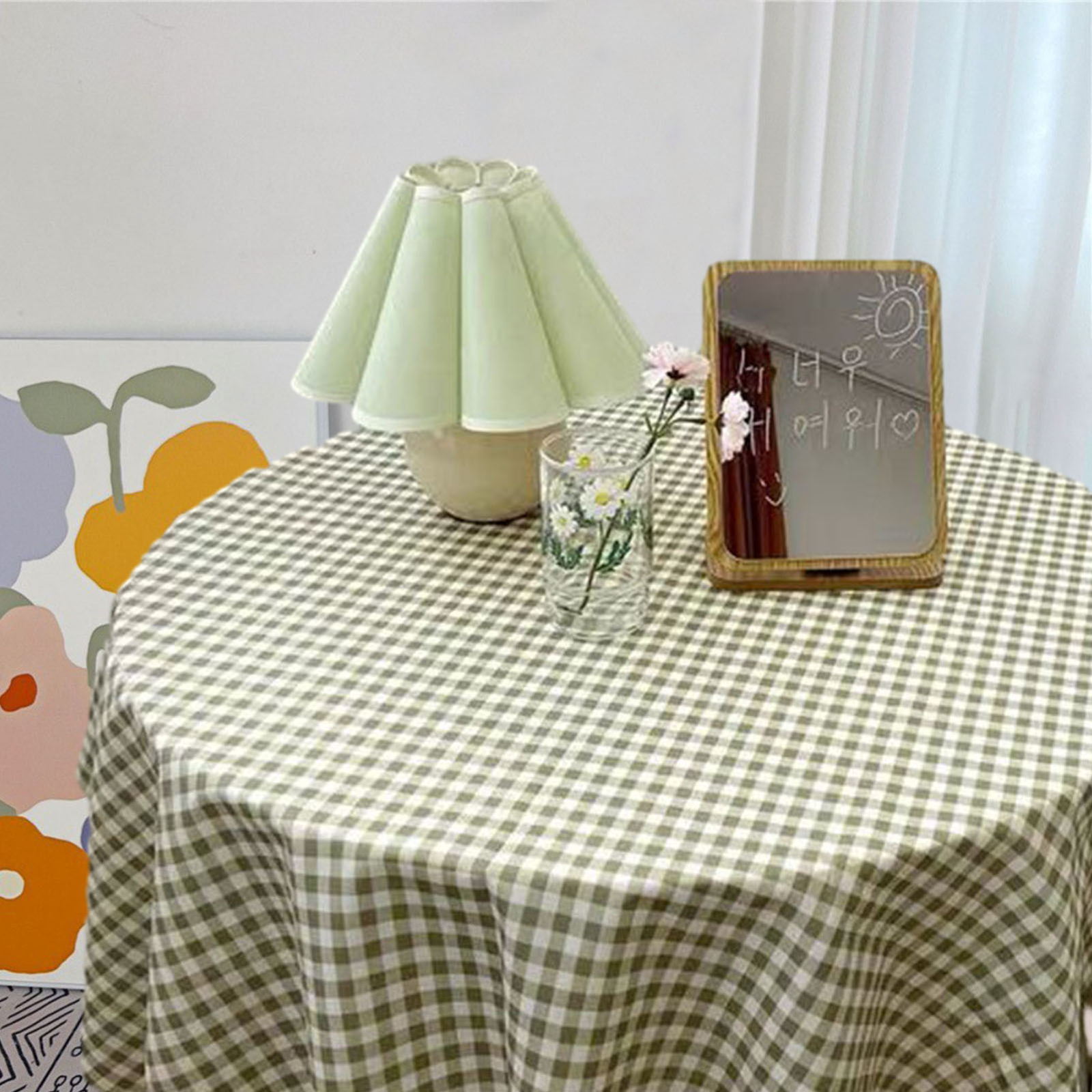 Dining Tablecloth for Outdoor Use Checkerboard Set Home Coffee Shops
