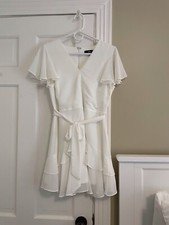 Lulus Size Medium, White Dress Short Sleeve