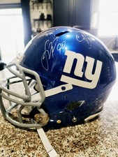 Odell Beckham, Eli Manning, JPP, Signed Game Worn Helmet For The New York Giants