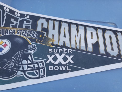 Wincraft Pittsburgh Steelers 1995 Super Bowl XXX Banderín NFL AFC Campeones Deporte - Imagen 3 de 10