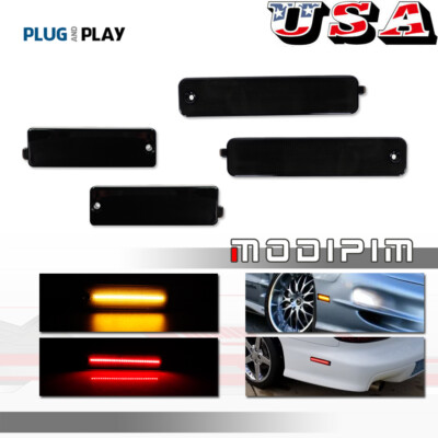 Front + Rear Bumper LED Side Marker Signal Lights For 1998-2002 Pontiac Firebird