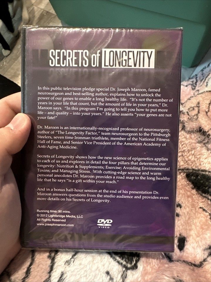Secrets Of Longevity Dr. Joseph Maroon DVD Longevity Factor Epigenetics ...