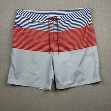 Vineyard Vines Shorts Mens 40 Hybrid Swim Trunks Striped Unlined Stretch Beach