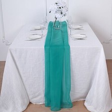 35 Turquoise 72" Premium Chiffon Extra Long Table Runners Wedding Party Supplies