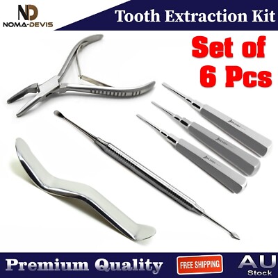 Bone Rongeur Plier Coupland Root Elevators Dental Extracting Elevators Set of 6