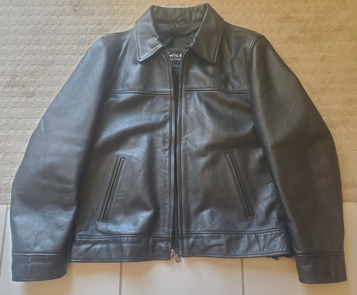 Brand New Wilson's leather Bomber Jacket Mens L Black Leather