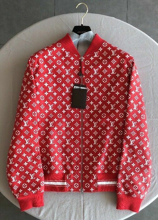 Supreme X Louis Vuitton Red Leather Blouson SKU 1A3FBJ Supreme X Louis Vuitton Red Leather Blouson SKU 1A3FBJ
