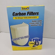 Tetra Large Carbon Filter Cartridge Pad Whisper EX30 EX45 EX70 4 Pack