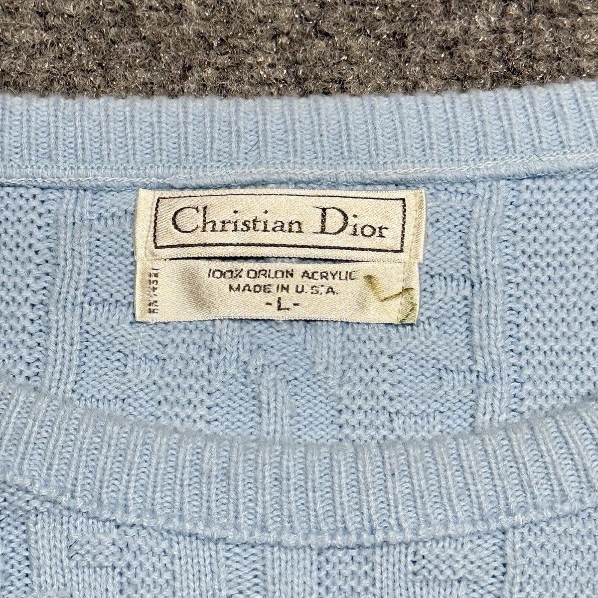 トップス Christian Dior SWEATER(ORLON ACRYLIC) Vintage Christian Dior 100% Orlon Acrylic V-Neck Sweater