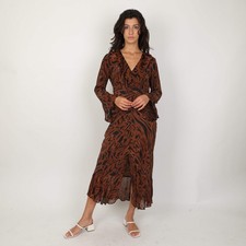 Rixo Brown Dress, UK Size 12