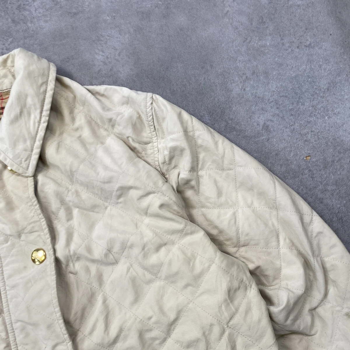 Chaqueta acolchada Burberry para mujer grande Nova Check Vintage Designer Bom...