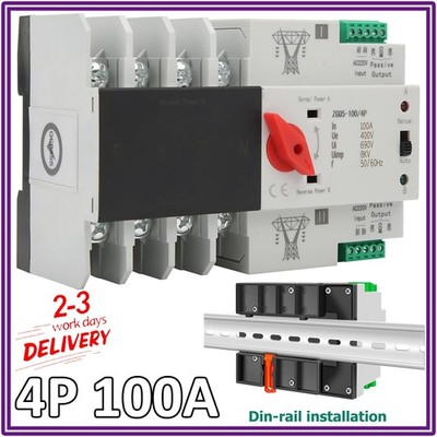 Automatic Transfer Switch Dual Power 4P 100A 400V 50Hz Grid to AC Generator