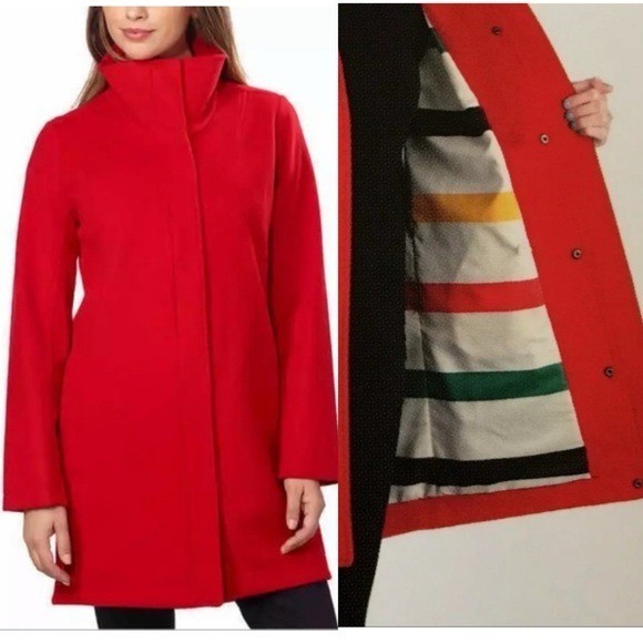 Pendleton Cascade Wool Campbell Coat Glacier Stri… - image 1