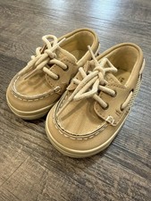 Sperry Toddler Top Sider Lace-Up Deck Shoes 2M Tan
