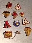 AUSTIN HIGH SCHOOL LETTERMAN PATCH & 11 PINS 1936-1940 MOST ENAMEL inc 1 SCOTTIE — photo 2