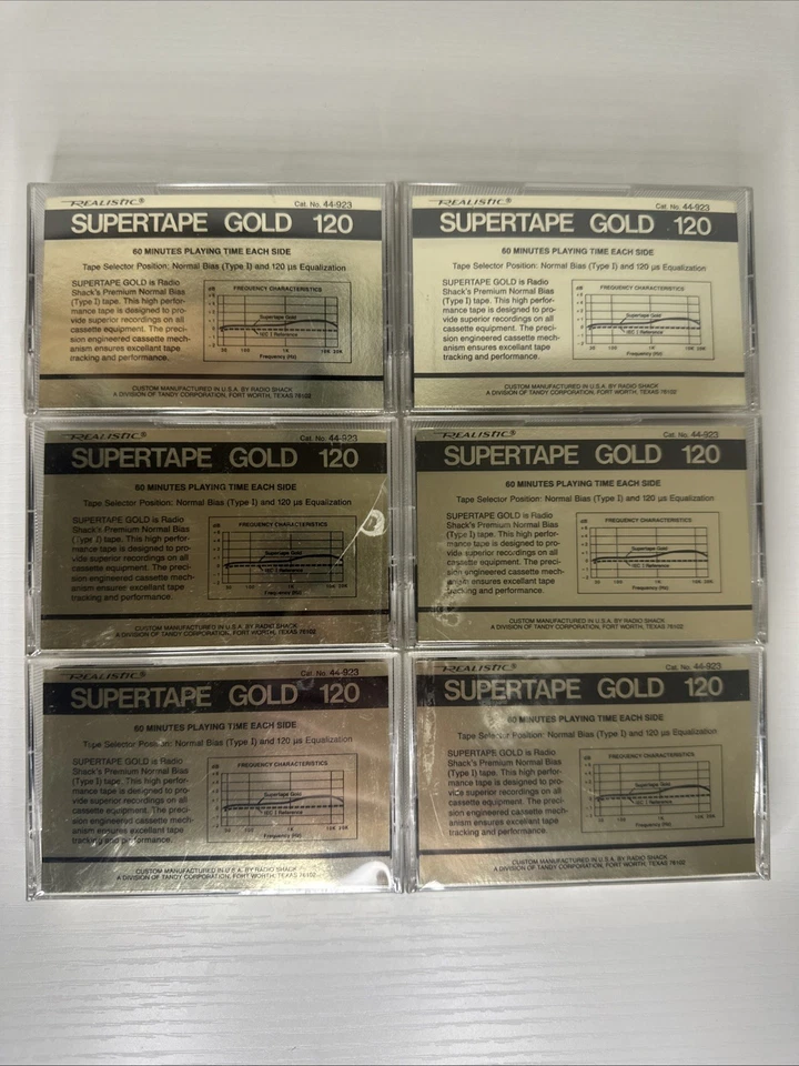 Vintage Audio Cassette Tape Realistic Super tape GOLD 120 Cat. No. 44-923 NEW(6) - Image 2 of 4