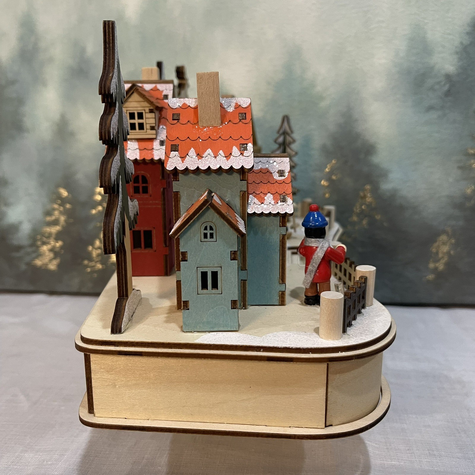 Kurt S. Adler 7" Battery Operated Musical LED Motion Village House SMALL REPAIR