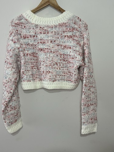 Women’s Cropped Cardigan SZ S Pink NA KD Knit Long Sleeved Button Up Jumper - Picture 7 of 11