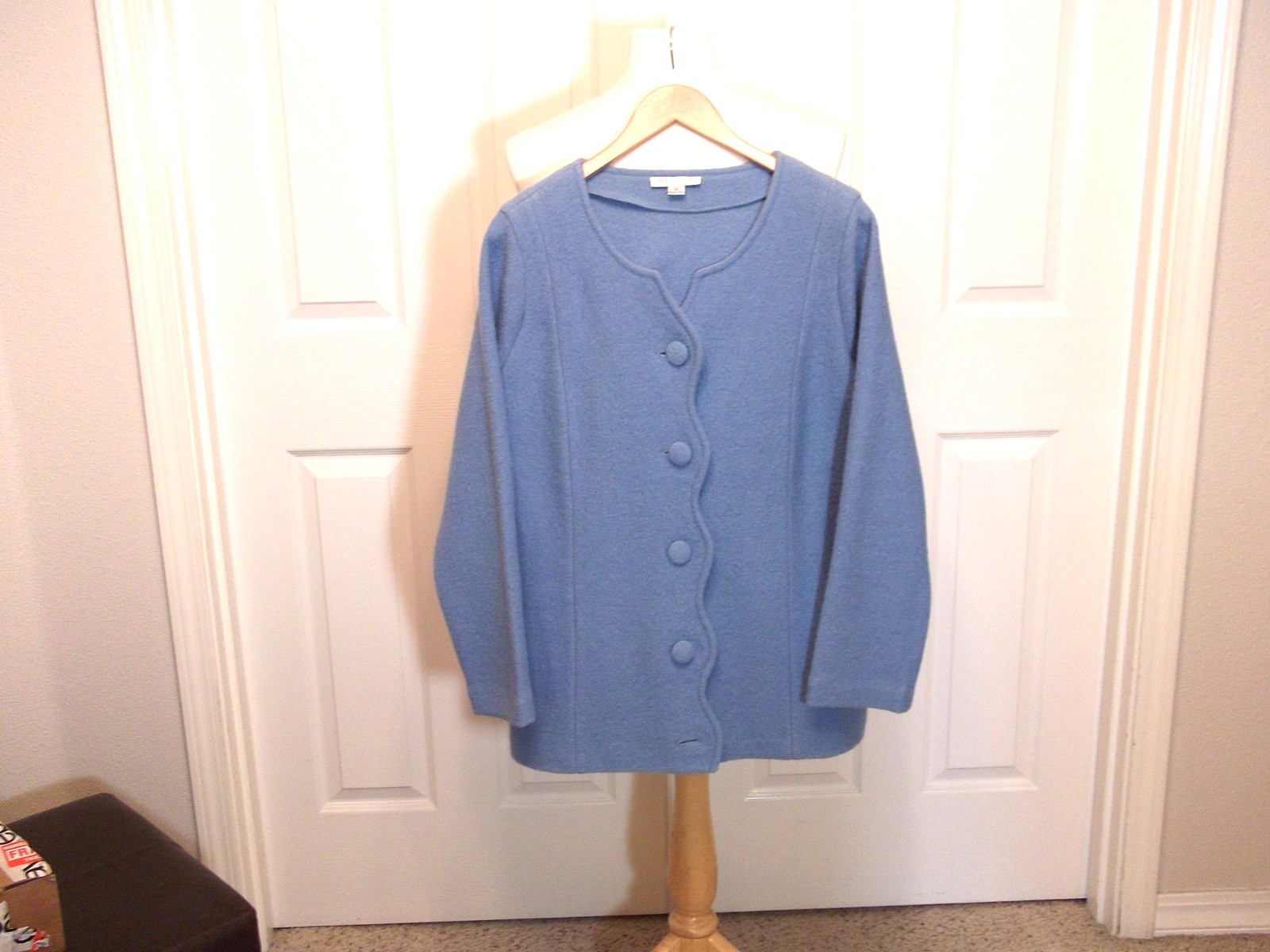 "Pendleton" Merino Wool Light Blue Button Jacket … - image 1