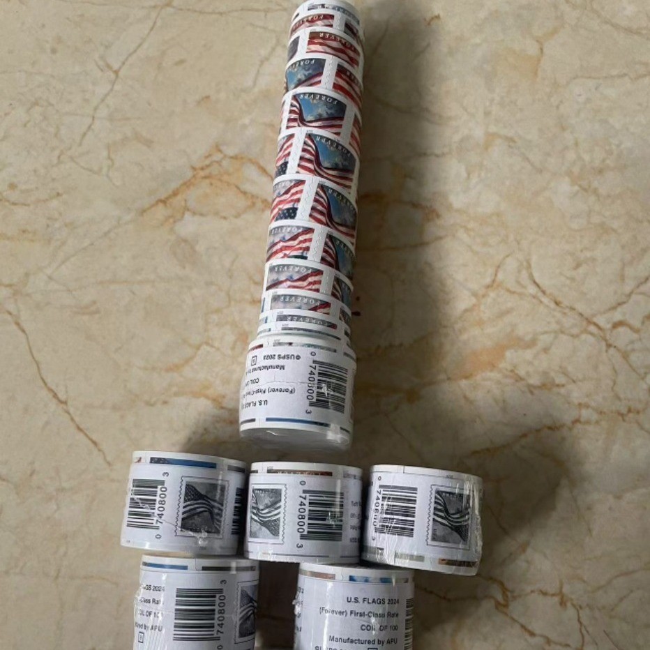 10 rolls of 100 USPS - Postage Free Ship!!-1000 PCS-Special Sale(2024)