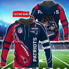 Personalized New England Football Team Patriotss 3D Hoodie, Unisex Adults S-5XL
