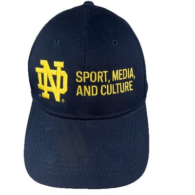 Notre Dame Sport Media and Culture Hat Cap Yellow Navy Cotton Hook Loop