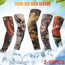 2/10PCS Tattoo Cooling Arm Sleeves Cover Basketball Golf Sport UV Sun Protection