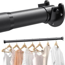 Closet Rods for Hanging Clothes, 17 to 84 Inches Stepless Adjustable Metal Cl...