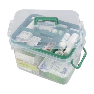 1-Pack Clear Storage Container, Family First Aid Medicine Organizer