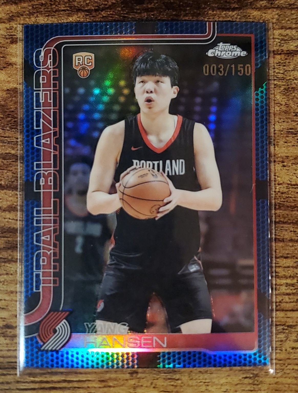 2025-26 Topps Chrome - Yang Hansen #266 Blue Refractor /150 (RC)