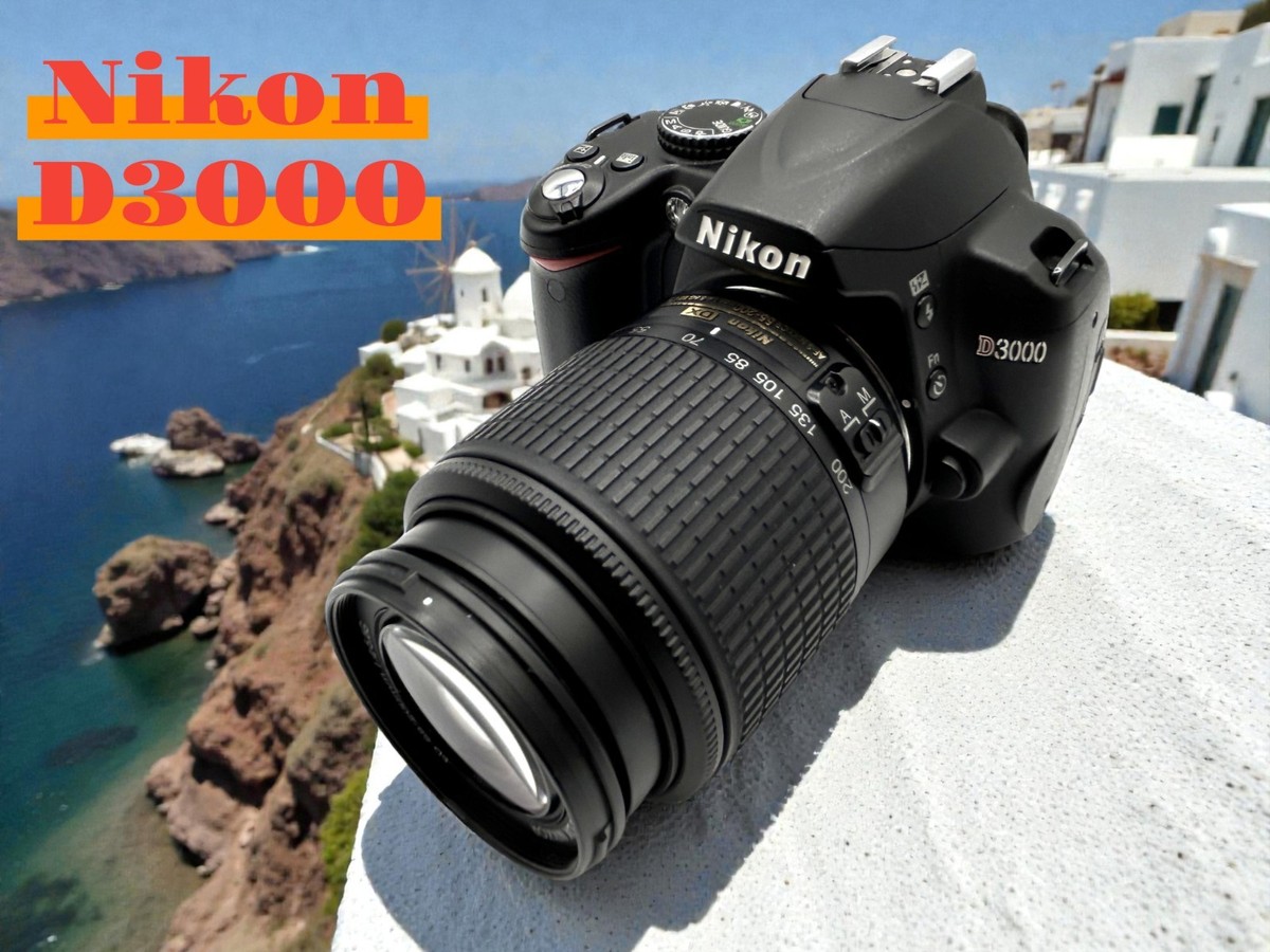 Excellent+3]Nikon D3000 SLRD Camera w/ AF-S ED 55-200mm f/4 From