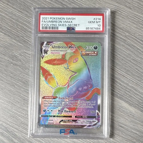 Pokémon TCG Umbreon VMAX 214/203 Evolving Skies Secret Rare Holo PSA 10 EN