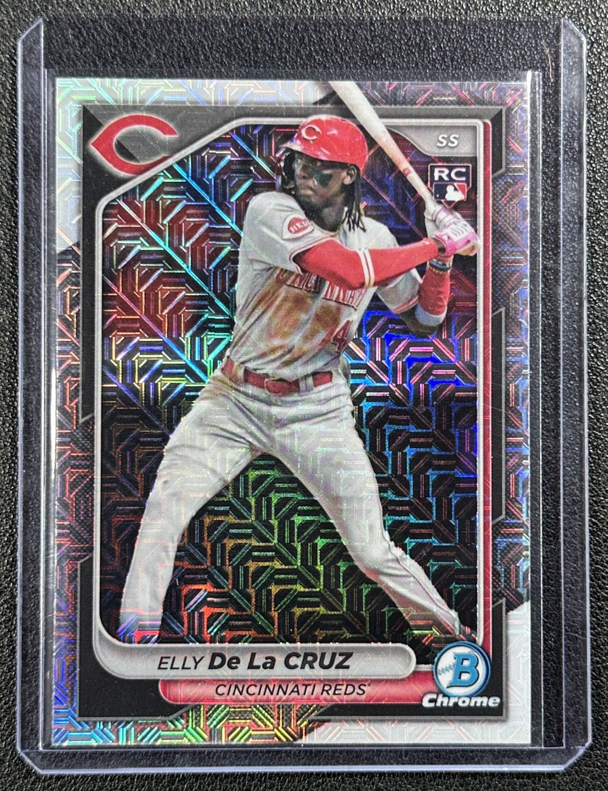 ELLY DE LA CRUZ 2024 BOWMAN CHROME #42 ROOKIE MEGA BOX REFRACTOR RC REDS