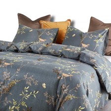 - Floral Comforter Set, Birds Flowers Leaves and Branches Pattern Printed for...