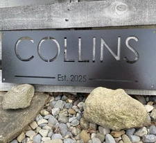 Custom Metal Family Name Sign with Year Established – Wedding Gift, Housewarming