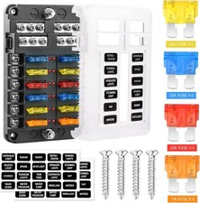 Environmentally Friendly 12-Way Fuse Box - Perfect for Truck and Boat Wiring