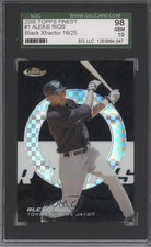 2005 Topps Finest Black X-Fractor 16/25 Alex Rios #1 SGC 10 GEM m5x