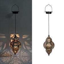 Hanging Solar Lanterns Outdoor Waterproof, Moroccan Solar Lanterns for Outside G