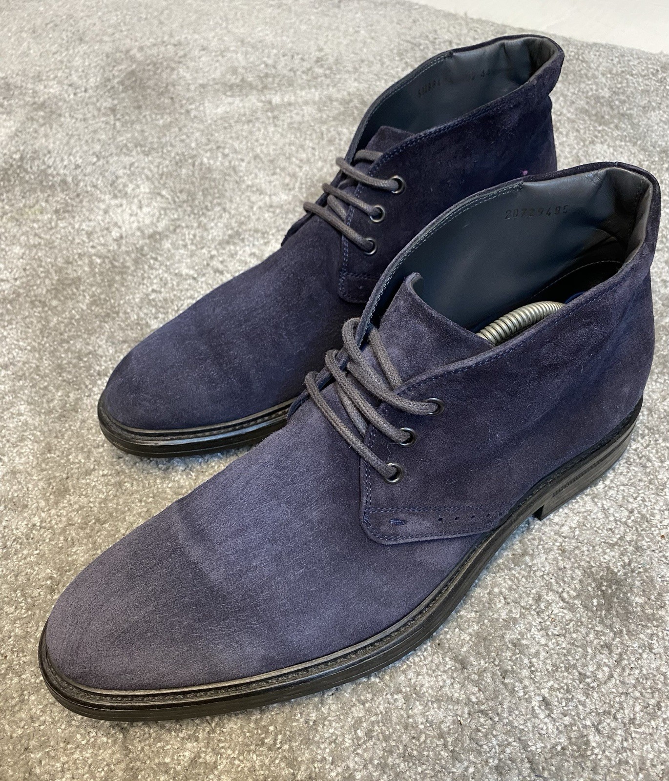 SAOLA Stivali chukka Hugo Boss uomo blu navy scamosciati UK 9 5 EU 44 suola Commando ottime condizioni