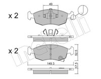 Metelli Bremsbelagsatz, Scheibenbremse 22-0274-5 Passend FüR Fiat Lancia